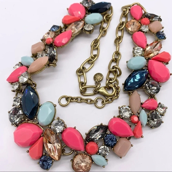 J. Crew Pink & Blue Jeweled Necklace - Picture 2 of 4